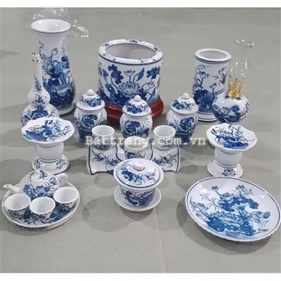Bộ đồ thờ hoa sen vẽ tay