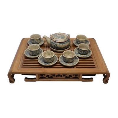 Bộ ấm chén men rạn dáng Nhật