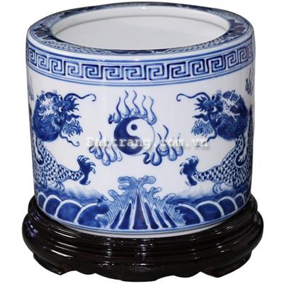 Bát hương cổ lam F18