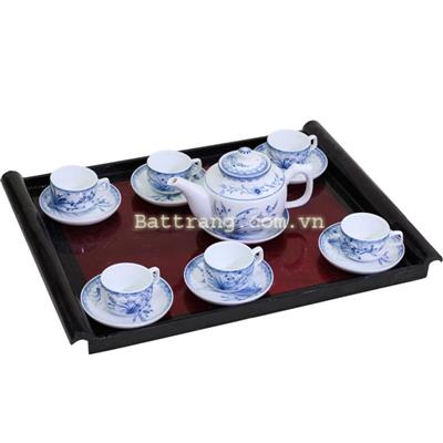 Bộ ấm chén vẽ hoa lan