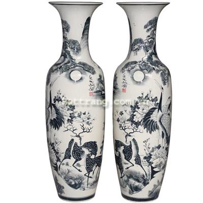 Lọ lộc bình ngũ phúc men chàm