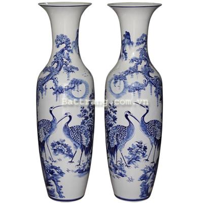 Lọ lộc bình vẽ chim hạc cao 1,55 m