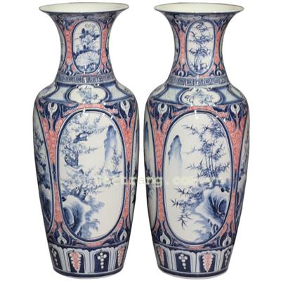 Lọ lộc bình tứ cảnh men chàm cổ